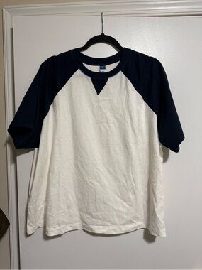 Old Navy Navy & White Raglan Short Sleeve Tee